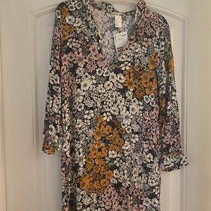 h&m floral 3/4 sleeve mini dress 🍂